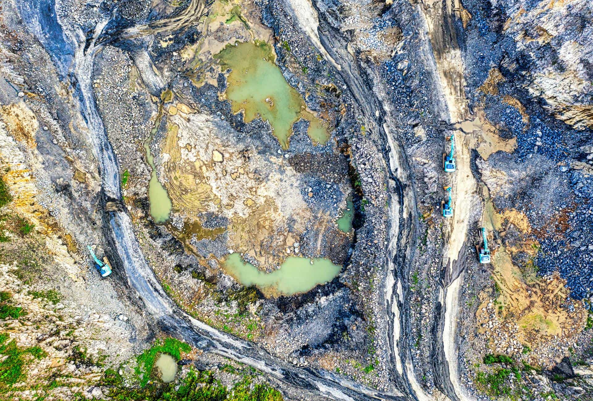 A drone shot of a mine.