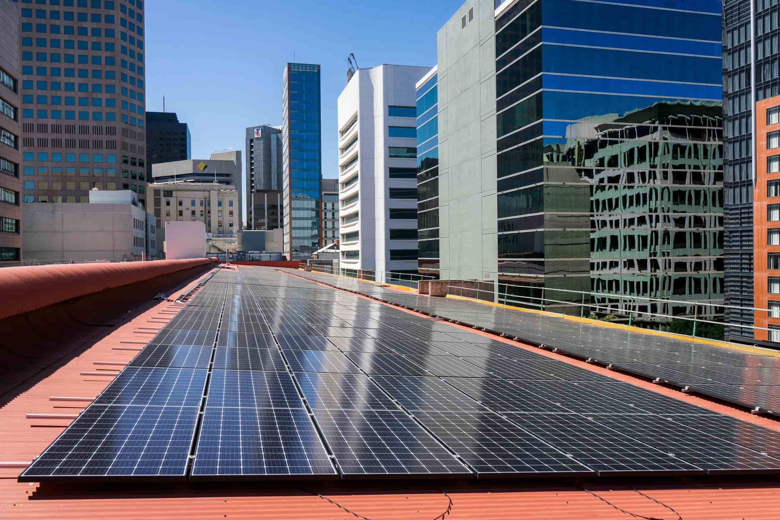 A picture of urban solar panels innovation for Solar Cities programme in Adelaide.
