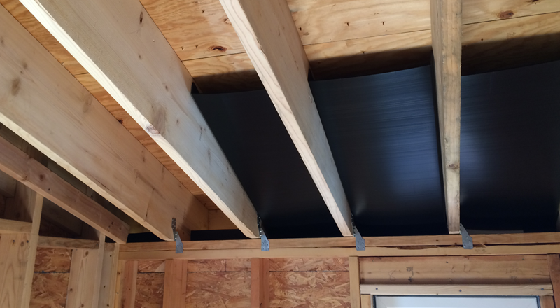 A photo of internal baffles installed for bushfire-proof home.