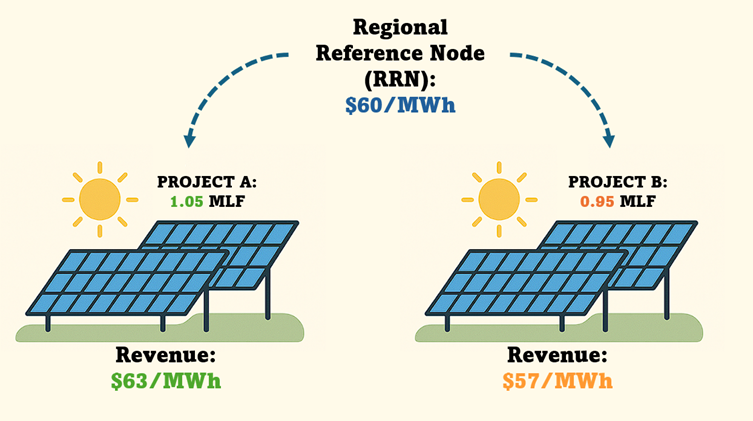 Example contrasting projects with different MLF.